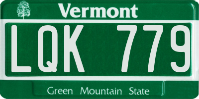 VT license plate LQK779