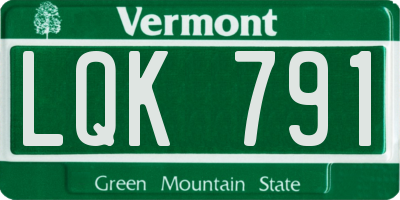 VT license plate LQK791
