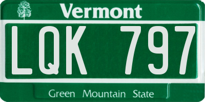 VT license plate LQK797