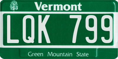 VT license plate LQK799