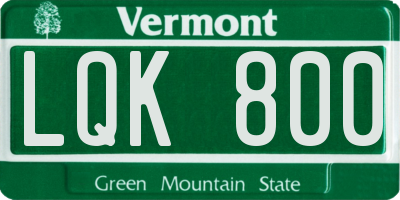 VT license plate LQK800
