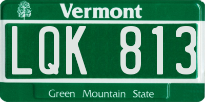 VT license plate LQK813