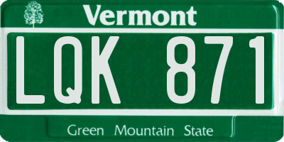 VT license plate LQK871