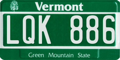 VT license plate LQK886