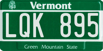 VT license plate LQK895
