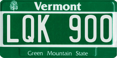 VT license plate LQK900