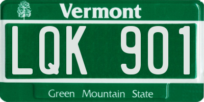 VT license plate LQK901