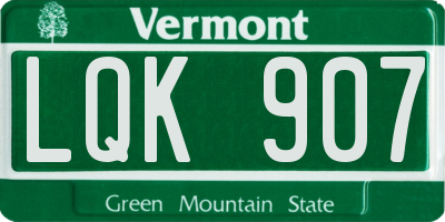 VT license plate LQK907