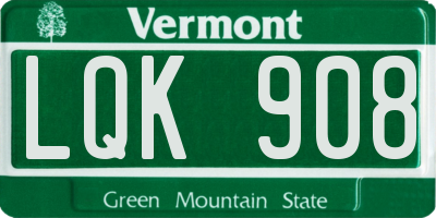 VT license plate LQK908
