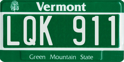 VT license plate LQK911
