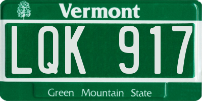 VT license plate LQK917