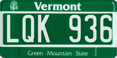VT license plate LQK936