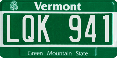 VT license plate LQK941