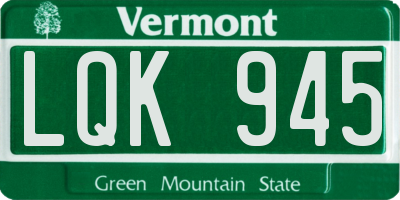 VT license plate LQK945