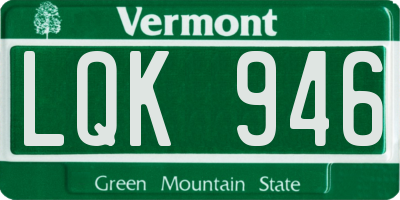 VT license plate LQK946