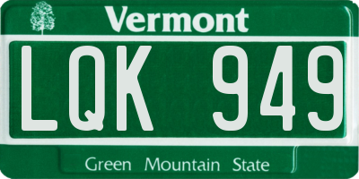 VT license plate LQK949