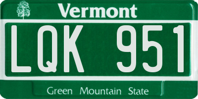 VT license plate LQK951