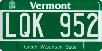 VT license plate LQK952