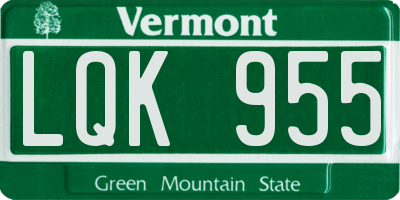 VT license plate LQK955