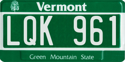 VT license plate LQK961