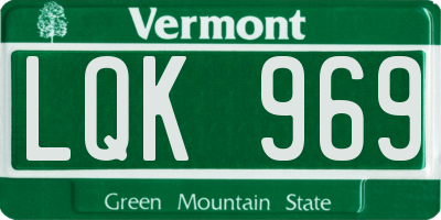 VT license plate LQK969