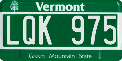 VT license plate LQK975
