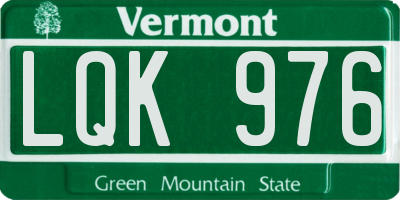 VT license plate LQK976