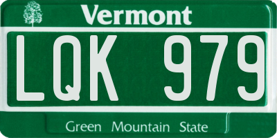 VT license plate LQK979