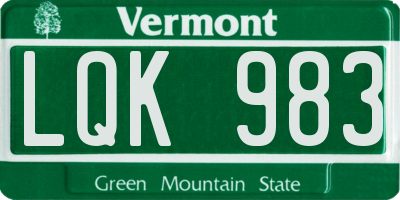 VT license plate LQK983