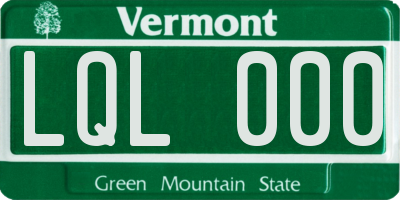 VT license plate LQL000