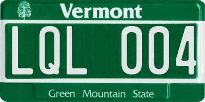 VT license plate LQL004
