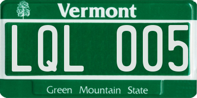 VT license plate LQL005