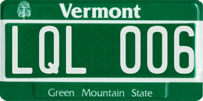 VT license plate LQL006