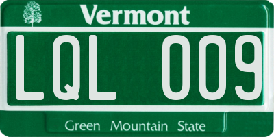 VT license plate LQL009