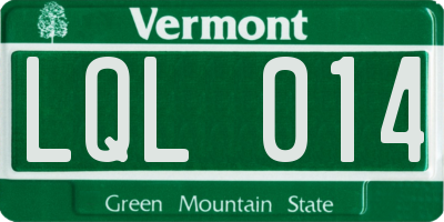 VT license plate LQL014