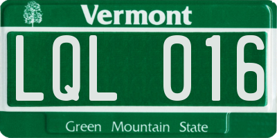 VT license plate LQL016