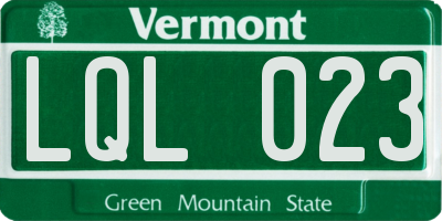 VT license plate LQL023