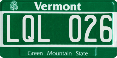 VT license plate LQL026