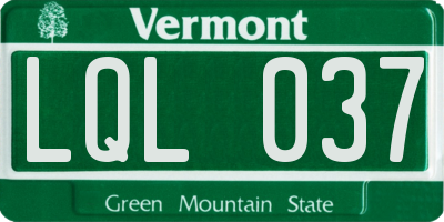 VT license plate LQL037