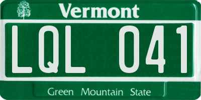 VT license plate LQL041