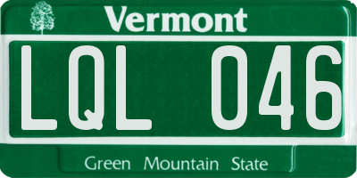 VT license plate LQL046
