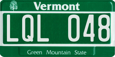 VT license plate LQL048