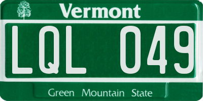 VT license plate LQL049