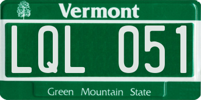 VT license plate LQL051