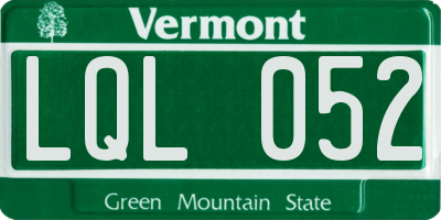 VT license plate LQL052