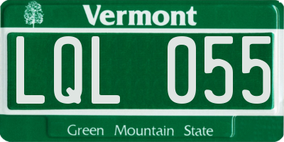 VT license plate LQL055