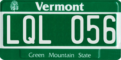 VT license plate LQL056