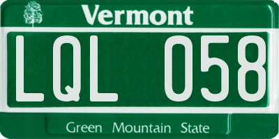 VT license plate LQL058