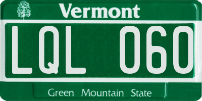 VT license plate LQL060