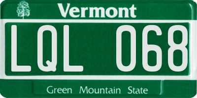 VT license plate LQL068